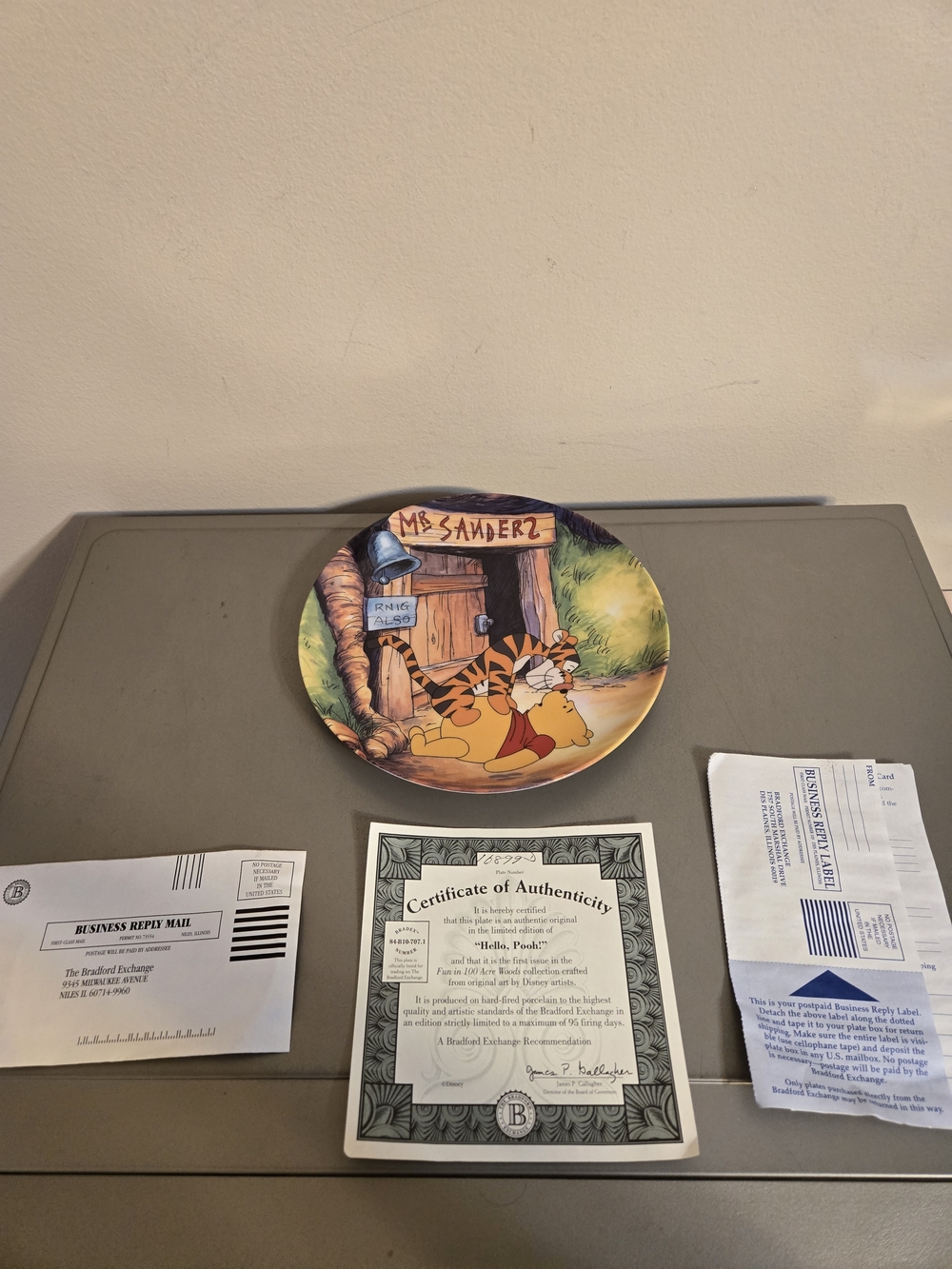 Vintage Disney Winnie the Pooh "Hello Pooh" Collector Plate - Bradford Exchange